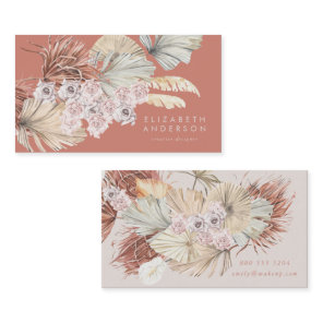 Pampas Florist Terracotta Coral Desert Premium Business Card
