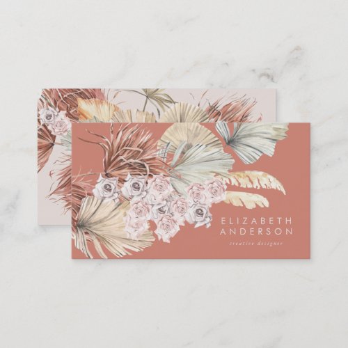 Pampas Florist Terracotta Coral Desert Premium Business Card