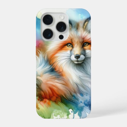 Pampas Fox in Light AREF565 _ Watercolor iPhone 15 Pro Case