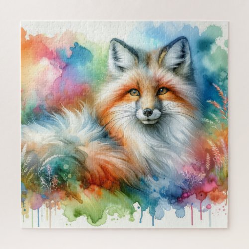 Pampas Fox in Light AREF565 _ Watercolor Jigsaw Puzzle