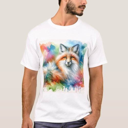 Pampas Fox in Light AREF565 _ Watercolor T_Shirt