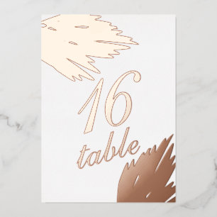 Pampas Gold Pressed Foil Table Number