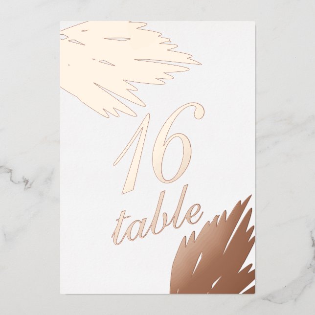 Pampas Gold Pressed  Foil Table Number (Front)