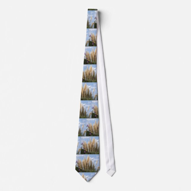 pampas grass and blue sky tie (Front)