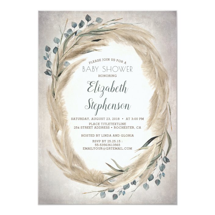 boho baby shower invitations