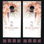 Pampas Grass and Terracotta Flowers Fun Cornhole Set<br><div class="desc">Pampas grass and terracotta flowers beach game cornhole set</div>