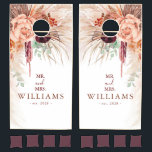 Pampas Grass and Terracotta Flowers Fun Cornhole Set<br><div class="desc">Pampas grass and terracotta flowers beach game cornhole set</div>
