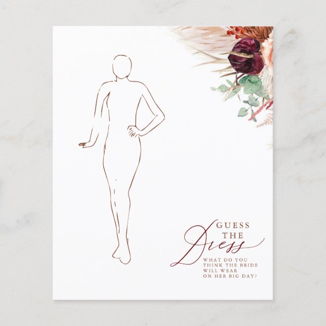 Pampas Grass and Terracotta Flowers Guess Dress (Front)