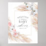 Pampas Grass and White Orchids Baby Shower Welcome Poster