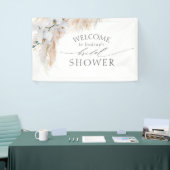Pampas Grass and White Orchids Bridal Shower Banner (Tradeshow)