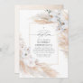 Pampas Grass and White Orchids Tropical Baptism Invitation