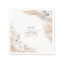Pampas Grass and White Orchids Tropical Wedding Napkins