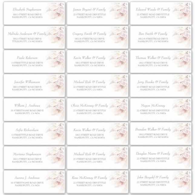 Pampas Grass Anthuriums Guest Name Address Labels (Front)