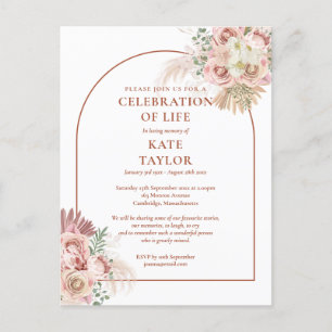 Pampas Grass Arch Celebration Of Life Funeral Postcard