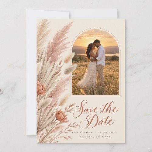 Pampas Grass Arch Photo Save the Date