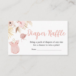 Pampas Grass Baby Clothes Diaper Raffle Enclosure Card