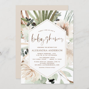 Pampas Grass Baby Shower Boho Eucalyptus Invitatio Invitation