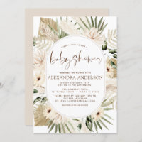 Pampas Grass Baby Shower Boho Eucalyptus Invitatio Invitation