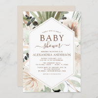 Pampas Grass Baby Shower Boho Eucalyptus Invitatio Invitation