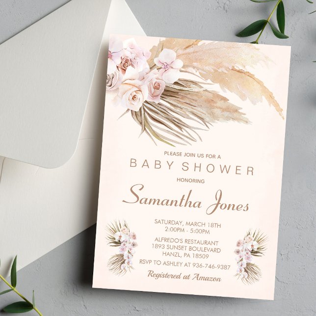 Pampas Grass Baby Shower | Boho Invitation (Creator Uploaded)