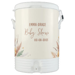 Pampas Grass Baby Shower Boho Spring Autum Fall Beverage Cooler