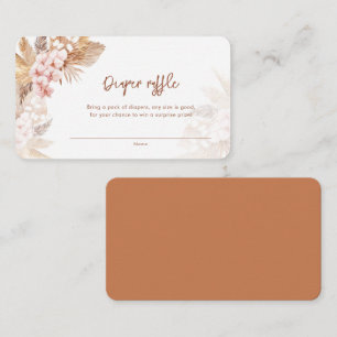 Pampas Grass Baby Shower Diaper Raffle Cards