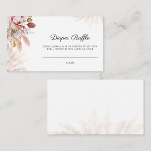 Pampas Grass Baby Shower Diaper Raffle Enclosure Card