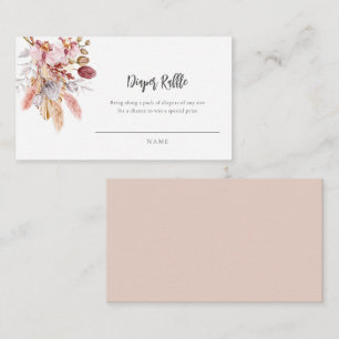 Pampas Grass Baby Shower Diaper Raffle Enclosure Card