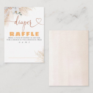 Pampas Grass Baby Shower Diaper Raffle Ticket Enclosure Card
