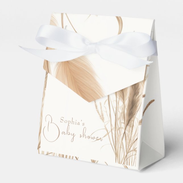 Pampas grass Baby shower  Favor Boxes (Front Side)