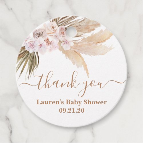 Pampas Grass Baby Shower Favor Tags