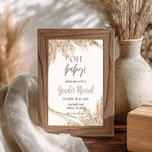 Pampas Grass Baby Shower Invitation   Neutral Boho
