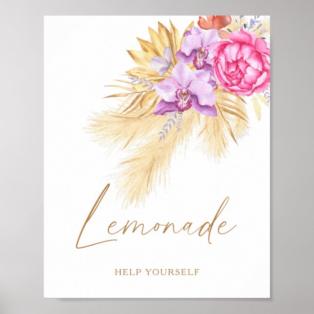 Pampas grass baby shower - Lemonade Poster (Front)