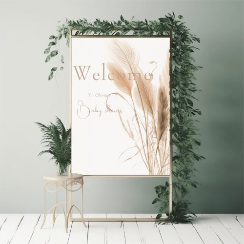 Pampas grass Baby shower  Poster