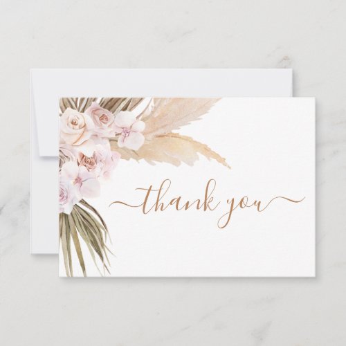 Pampas Grass baby shower thank you card