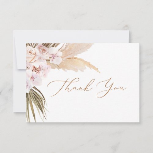 Pampas Grass baby shower thank you card