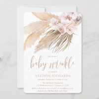 Pampas grass baby sprinkle boho bohemian desert invitation