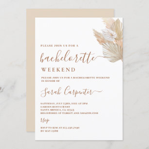 Pampas Grass Bachelorette Weekend invitation