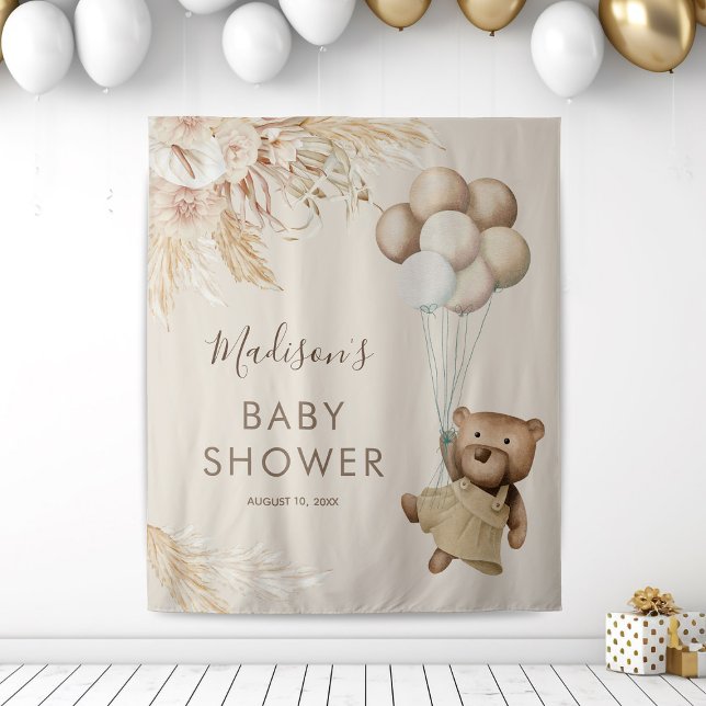 Pampas Grass Bear Baby Shower Tapestry (Creator Uploaded)