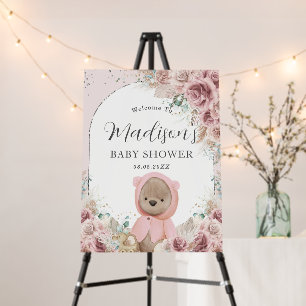 Pampas Grass Blush Floral Cute Teddy Bear Arch  Foam Board