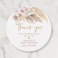 Pampas Grass Bohemian Baby Shower Favor Favor Tags