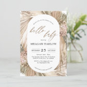 Pampas Grass Bohemian Baby Shower Invitation (Standing Front)
