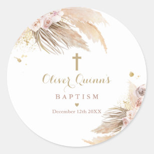 Personalised Party Bag Stickers Christening Baptism Sweet Cone Labels G001
