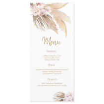 Pampas Grass Bohemian Blush Wedding Reception menu