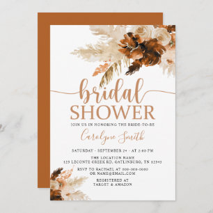 Pampas Grass Bohemian Boho Bridal Shower Invitatio Invitation