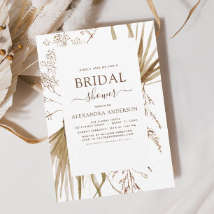 Pampas Grass Bohemian Boho Bridal Shower Invitatio Invitation