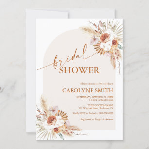Pampas Grass Bohemian Bridal Shower Invitation