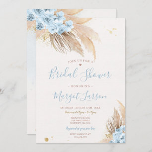 Pampas Grass Bohemian Desert Bridal Shower Invitation
