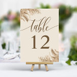 Pampas Grass Bohemian Exotic Earthy Wedding Table Number<br><div class="desc">Pampas Grass Bohemian Exotic Earthy Wedding Table Number</div>