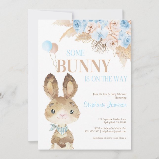 Pampas Grass Bohemian Tropical Desert Baby Shower Invitation (Front)